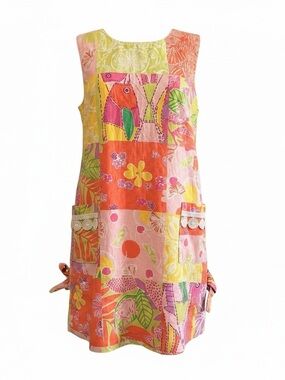 Super‎ cute Lilly Pulitzer Girls 6X Patchwork Shift Sleeveless midi Dress Floral